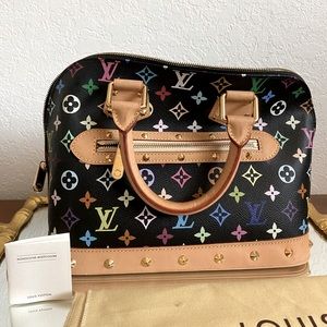 Louis Vuitton vintage black multicolor Alma